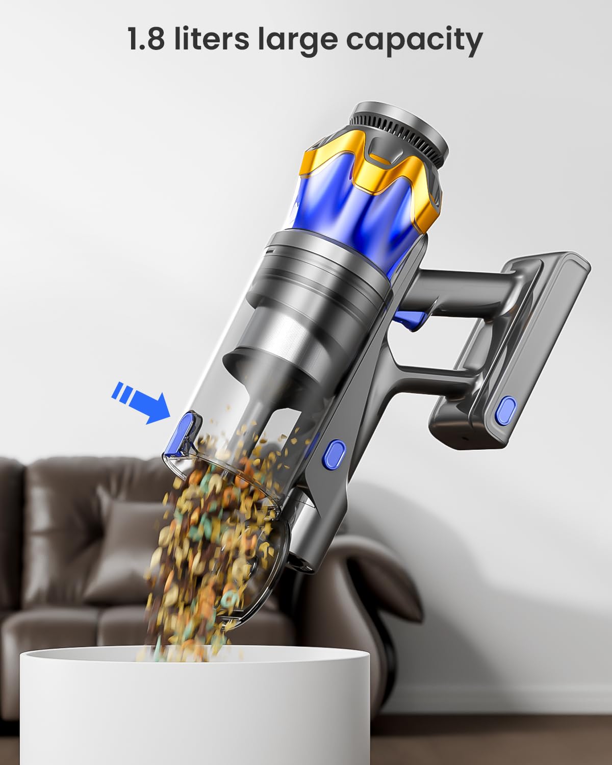 Cordless Vacuum Cleaner, Upgraded 650W 55KPA 70Mins Cordless Stick Vacuum Cleaner with Self-Standing and Touch Screen, Anti-tangle Wireless Vacuum, Vacuum Cleaners for Home/Pet Hair/Carpets/Floors
