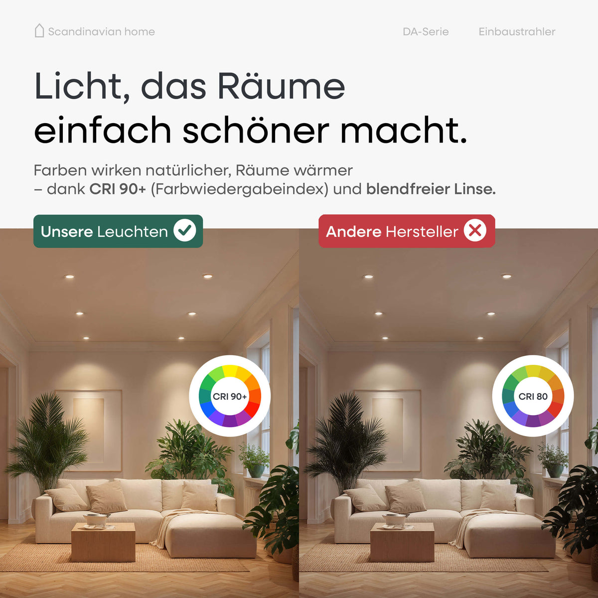 LED Einbaustrahler Dimmbar Weiß-Matt I DA-Serie