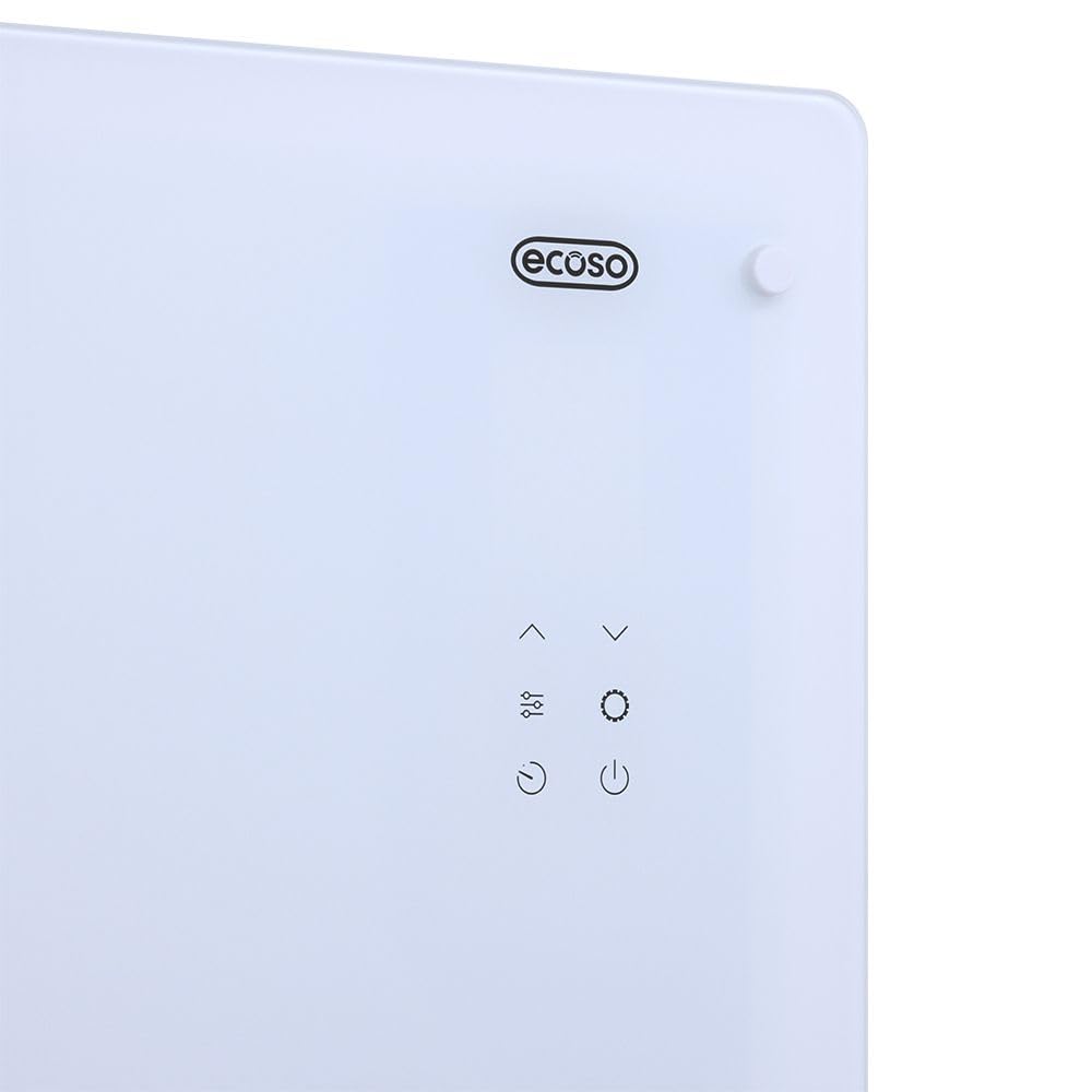 ECOSO 2500W White WiFi Glass Panel Smart Electric Heater Feet Plug 465x850