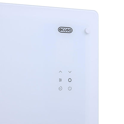 ECOSO 2500W White WiFi Glass Panel Smart Electric Heater Feet Plug 465x850