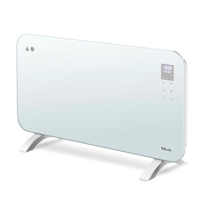 TCP Smart Glass Panel Heater 2000w White with App, WiFi, 2 Heat Modes, Voice Control Works with Alexa, Google Home & Siri Shortcuts, Wall Mounted or Portable, LED Display, Smart Schedules & Timers