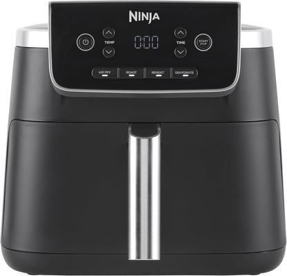 Ninja PRO Air Fryer Heißluftfritteuse, 4,7L Airfryer, Einzelkorb-Heißluftfritteuse, 4-in-1, für 1-2 Portionen, Digital, Kochen aus dem Gefrorenen, Antihaft-Schublade & Crisper Korb, Schwarz AF140EU