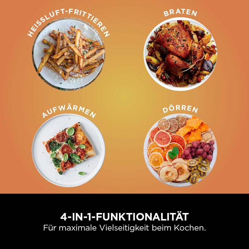 Ninja PRO Air Fryer Heißluftfritteuse, 4,7L Airfryer, Einzelkorb-Heißluftfritteuse, 4-in-1, für 1-2 Portionen, Digital, Kochen aus dem Gefrorenen, Antihaft-Schublade & Crisper Korb, Schwarz AF140EU