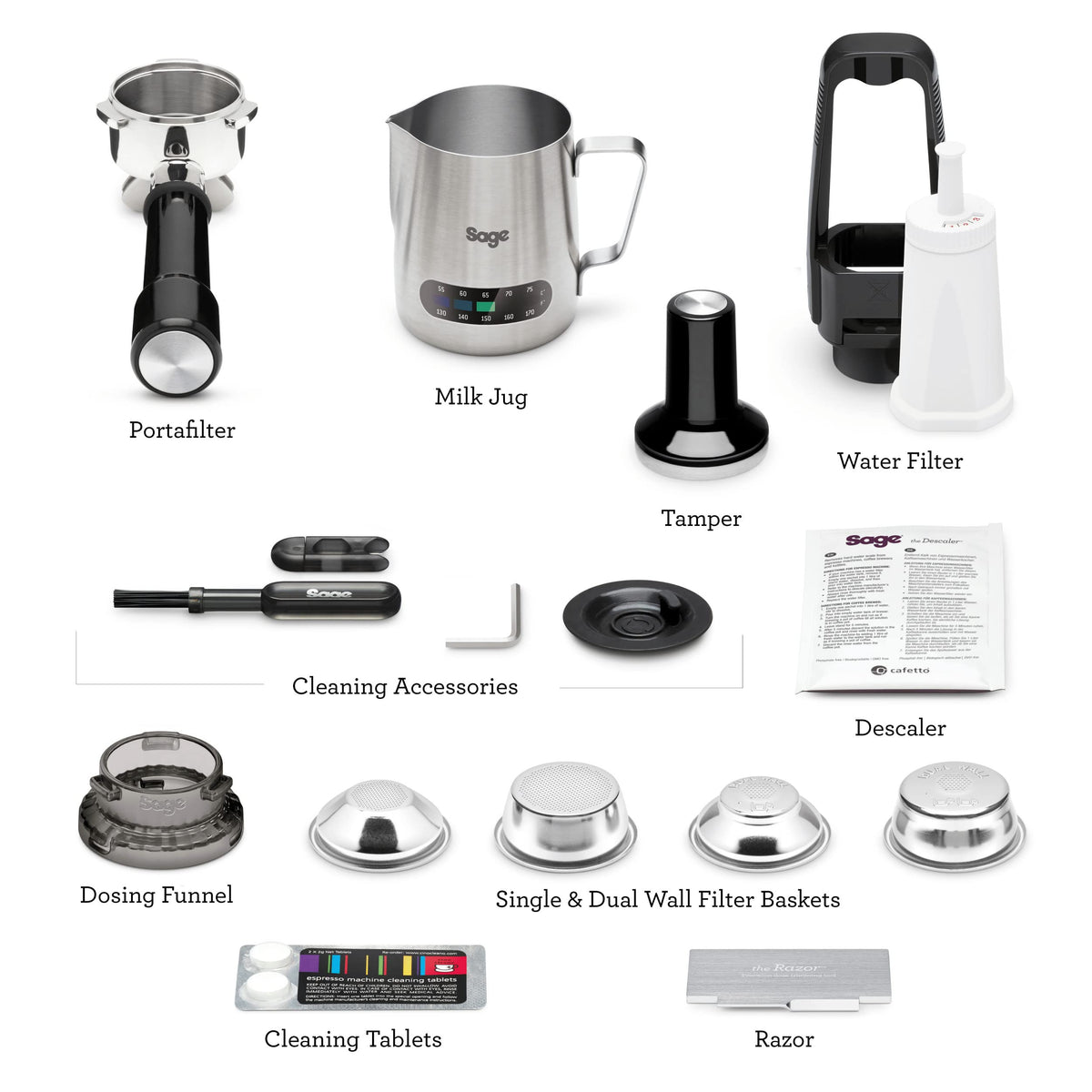 Sage the Barista Express Espresso Machine, Bean to Cup Coffee Machine with Milk Frother, BES875BKS - Black Sesame