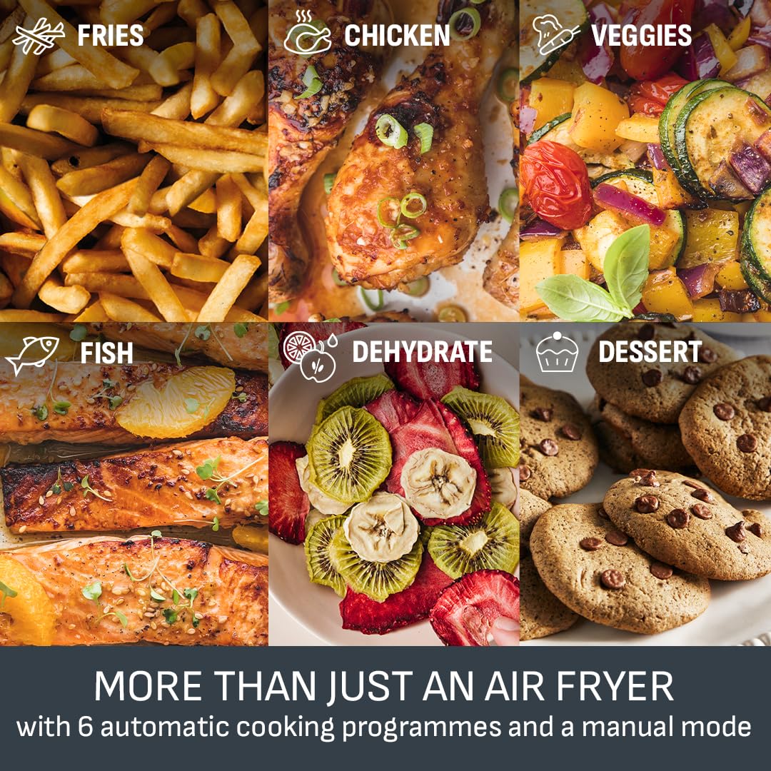 Tefal Easy Fry Dual Zone 8.3L Family Air Fryer, Black & Metal
