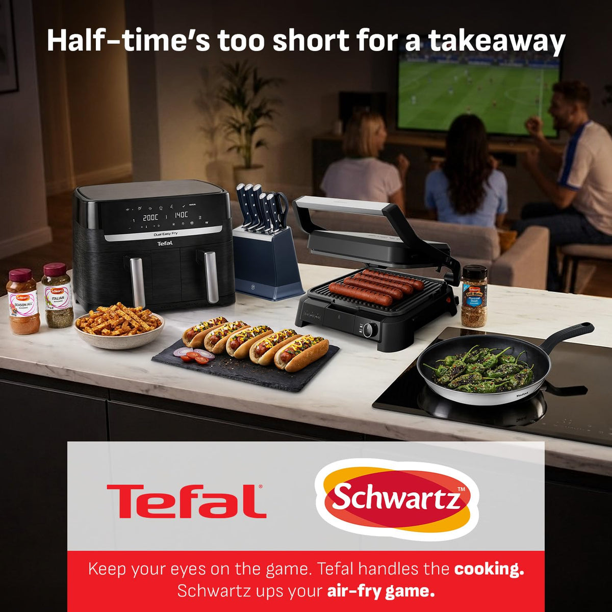 Tefal Easy Fry Dual Zone 8.3L Family Air Fryer, Black & Metal