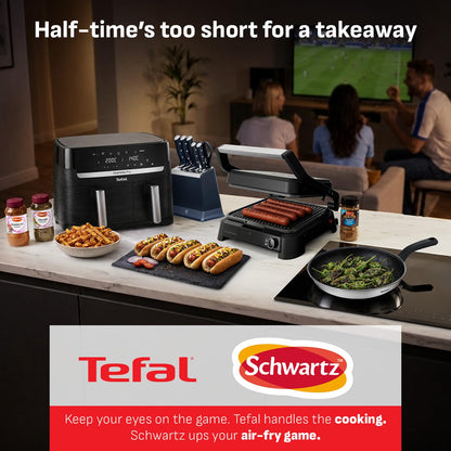 Tefal Easy Fry Dual Zone 8.3L Family Air Fryer, Black & Metal