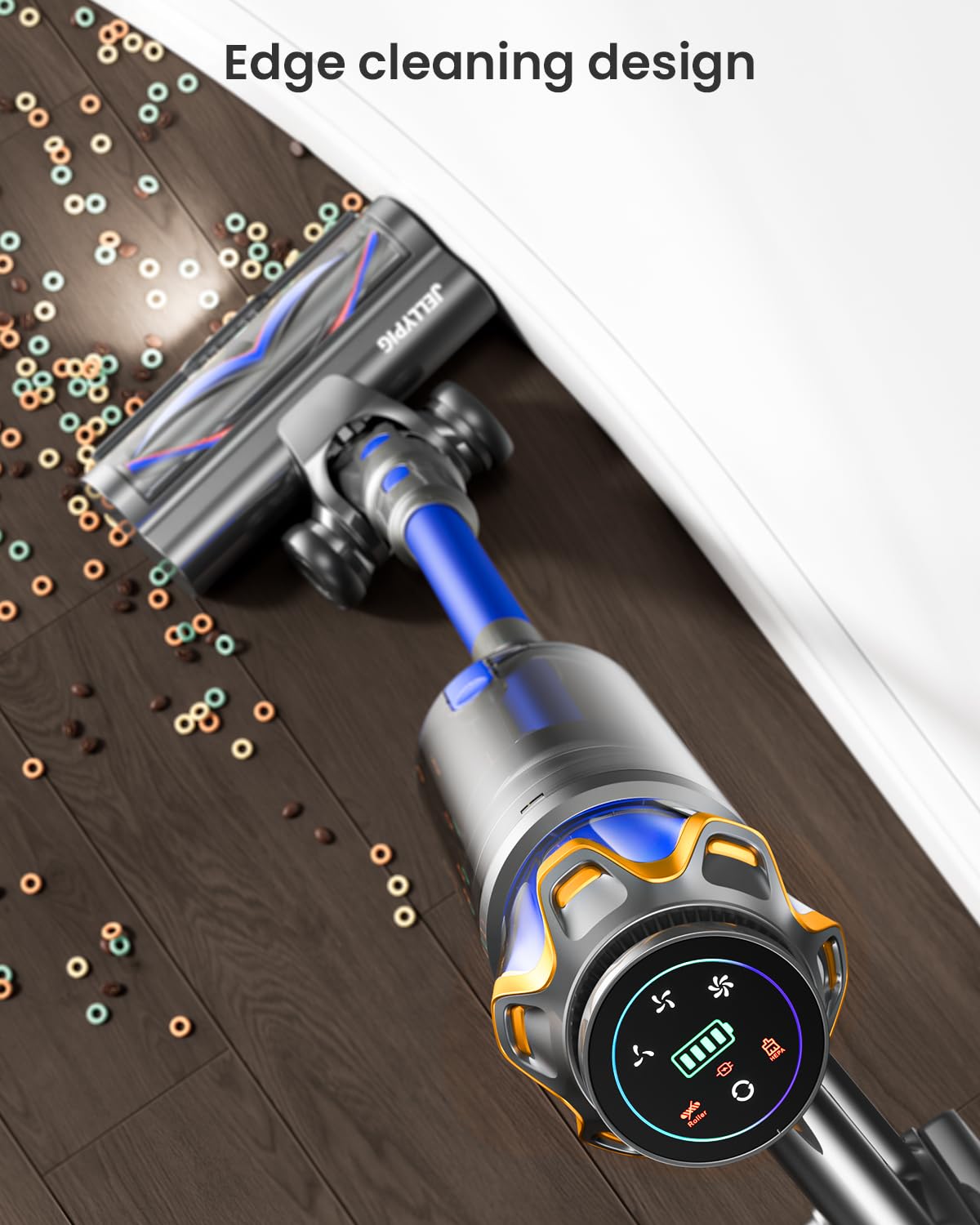 Cordless Vacuum Cleaner, Upgraded 650W 55KPA 70Mins Cordless Stick Vacuum Cleaner with Self-Standing and Touch Screen, Anti-tangle Wireless Vacuum, Vacuum Cleaners for Home/Pet Hair/Carpets/Floors