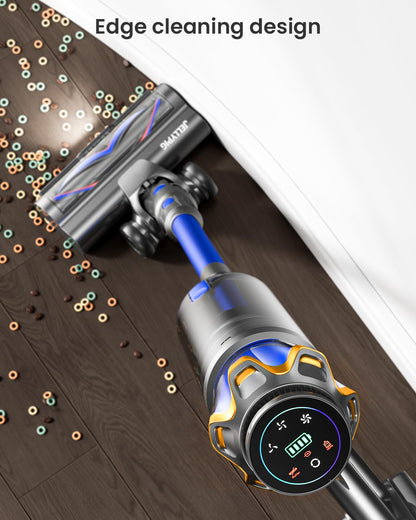 Cordless Vacuum Cleaner, Upgraded 650W 55KPA 70Mins Cordless Stick Vacuum Cleaner with Self-Standing and Touch Screen, Anti-tangle Wireless Vacuum, Vacuum Cleaners for Home/Pet Hair/Carpets/Floors