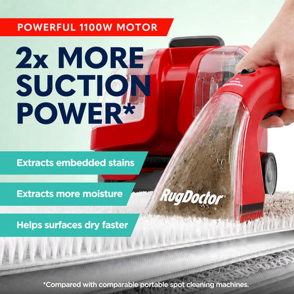 Rug Doctor Portable Spot Cleaner (1100W) | The Telegraph’s 2025 “Best Buy” - 2X Suction - Motorised Brush - Handheld Tools for Carpets, Sofas, Stairs, Cars and Soft Furnishings