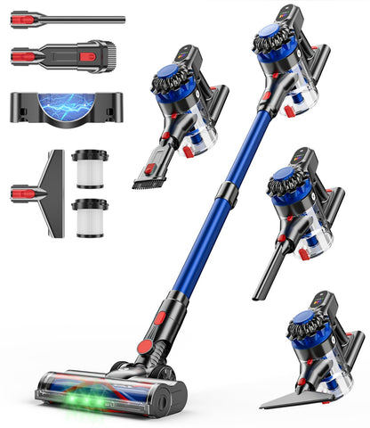 KARDV Cordless Vacuum Cleaner, 500W/40Kpa Vacuum Cleaners for Home, 60Mins Stick Vacuum with LED Display, Anti-Tangle Wireless Vacuum, 8 in 1 Lightweight Vacuum for Hard Floors Carpet Pet Hair