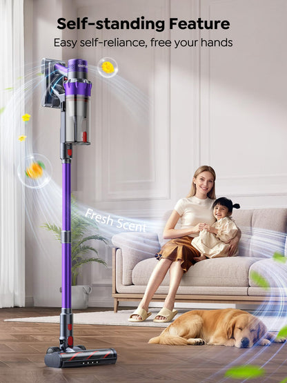 SMOTURE Cordless Vacuum Cleaner,55KPa Powerful Stick Vacuum Cleaner with 650W Motor,70 Min Runtime,Auto Mode,Detachable Battery,LED Touch Screen,Vacuum Cleaner for Pet Hair,Carpet,Hard Floor,Stair&Car