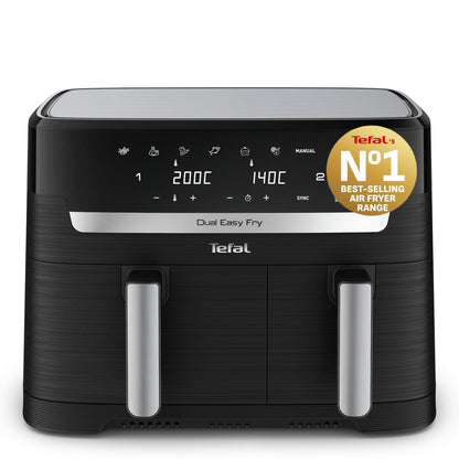 Tefal Easy Fry Dual Zone 8.3L Family Air Fryer, Black & Metal
