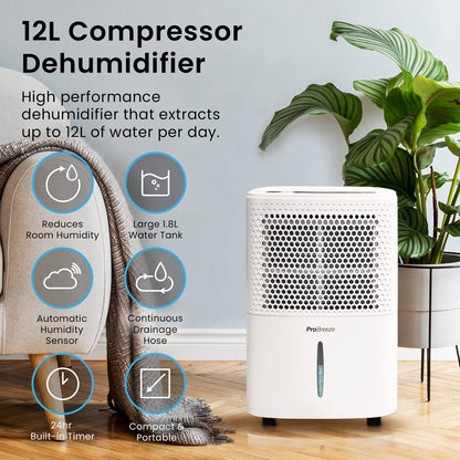 Pro Breeze 12L/Day Dehumidifier