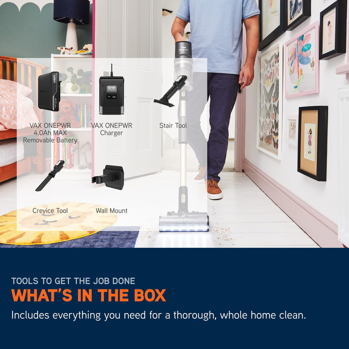 Vax HomePro Plus Cordless Stick Vacuum Cleaner, 45 mins, CLSV-HPKA