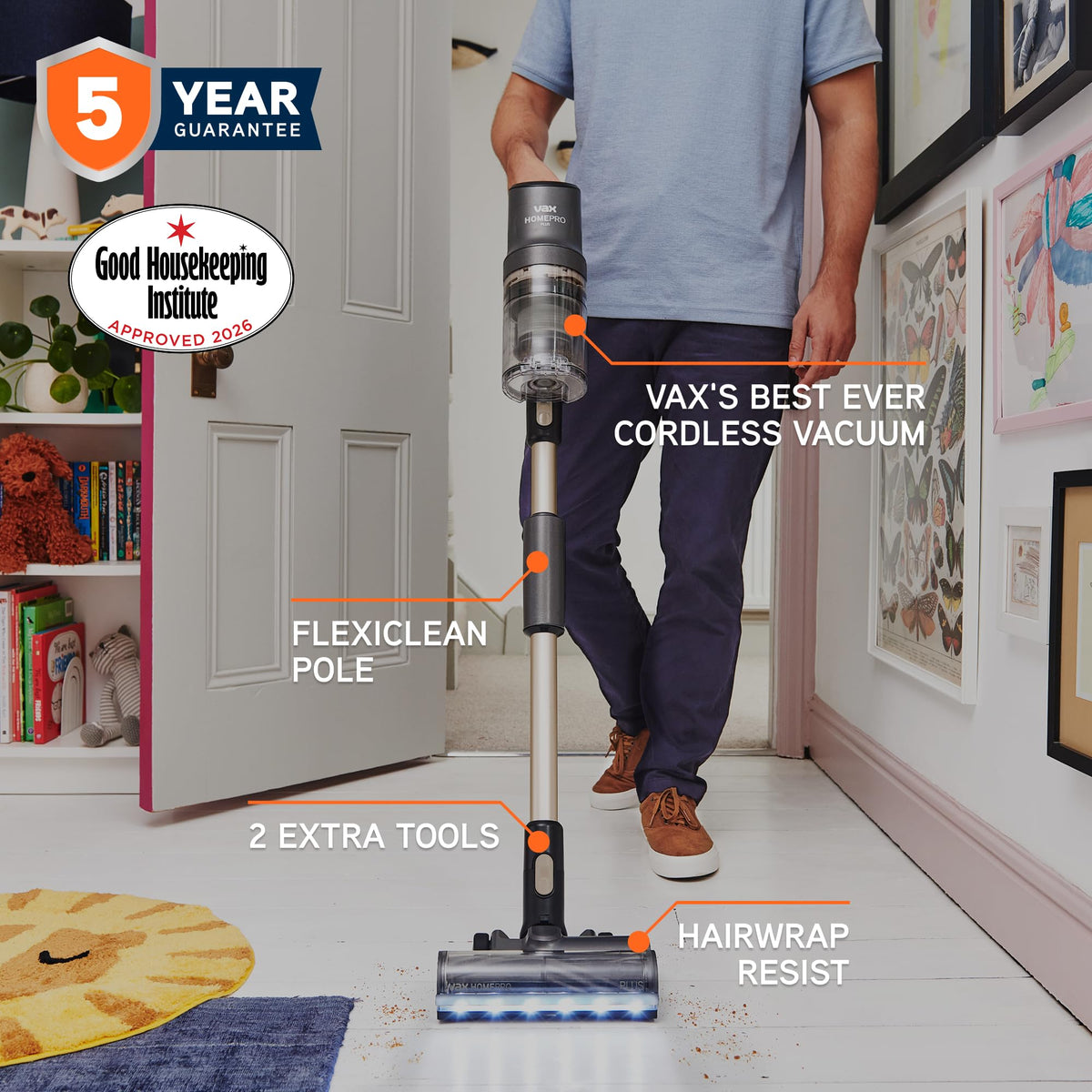Vax HomePro Plus Cordless Stick Vacuum Cleaner, 45 mins, CLSV-HPKA