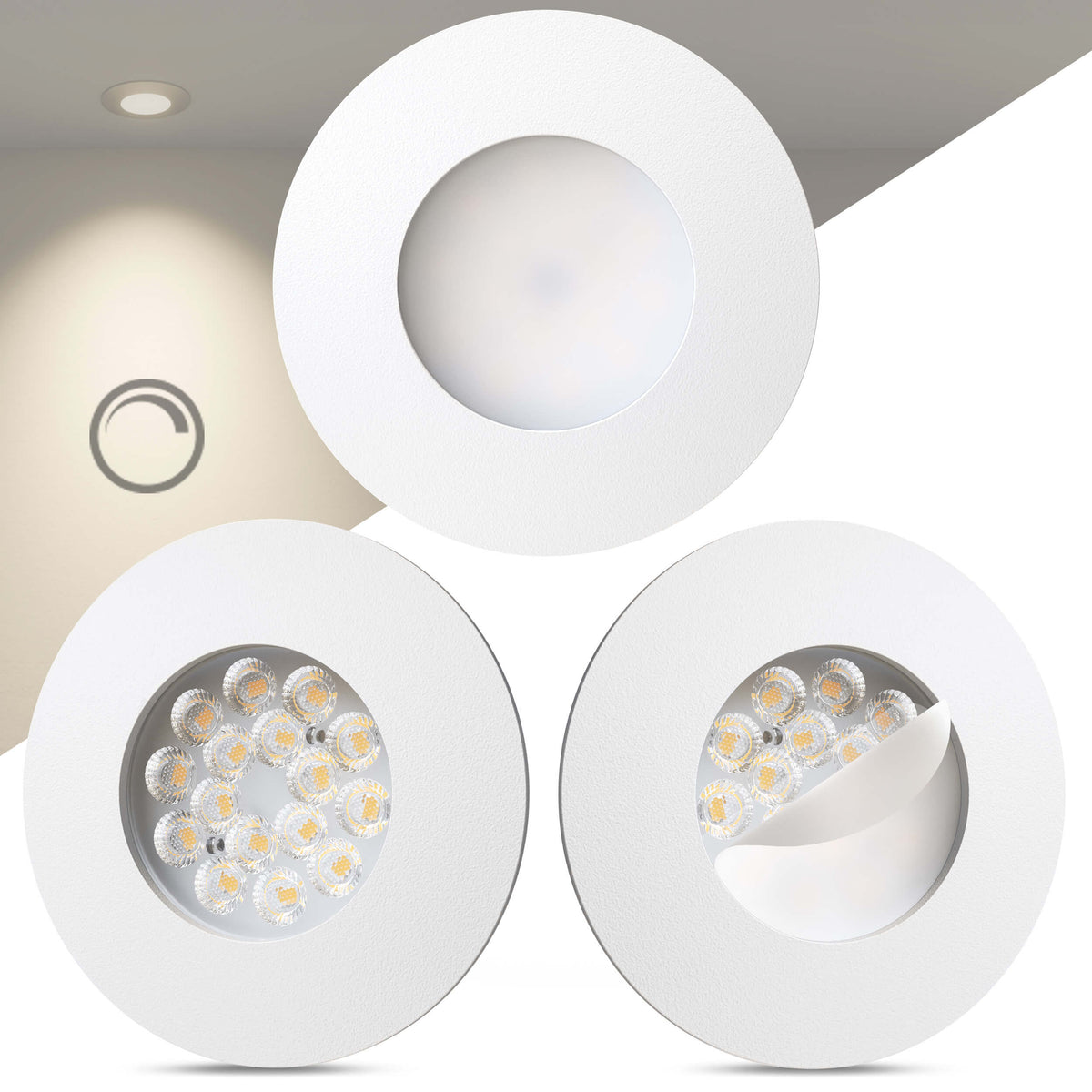 LED Einbaustrahler Dimmbar Weiß-Matt I DA-Serie